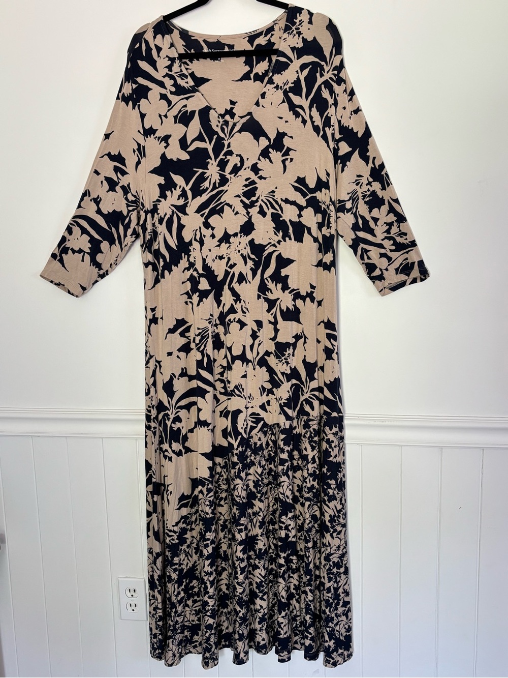 Soft Surroundings Satine Dress Mixed Floral Boho Patchwork Size 2X *a11